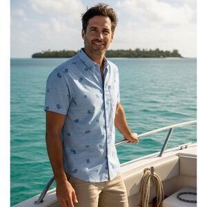 Hurley Mens Size XL One and Only Lido  Stretch Shirt, Floral Hawaiian Shirt